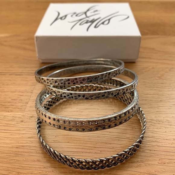 BCBGGeneration Silver Bangle Set - 4 Piece - Picture 3 of 6